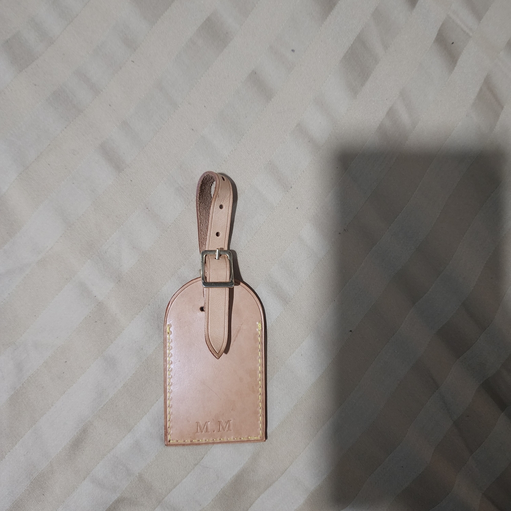 Tan Leather Luggage Tag